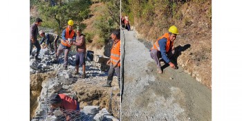 मुसिकोट ८ मा सडक स्तरोन्नति र घोरेटो बाटो निर्माण अन्तिम चरणमा 